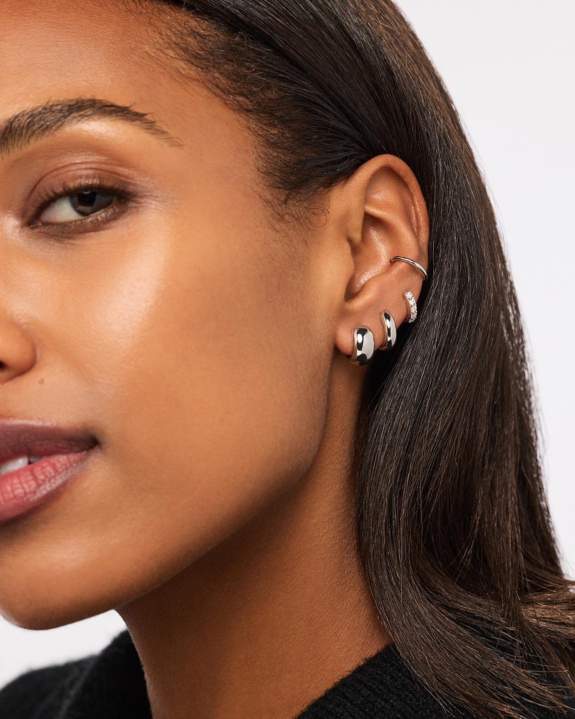 Silver Hoop Earrings - Giulia Bold Silver by MAVERA