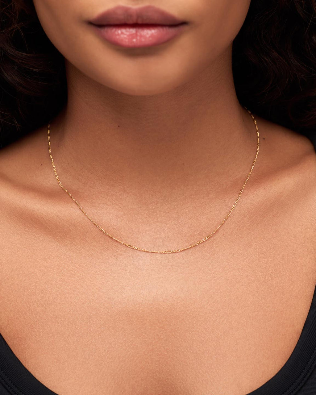 18K gold-plated - Figaro Chain Necklace by MAVERA