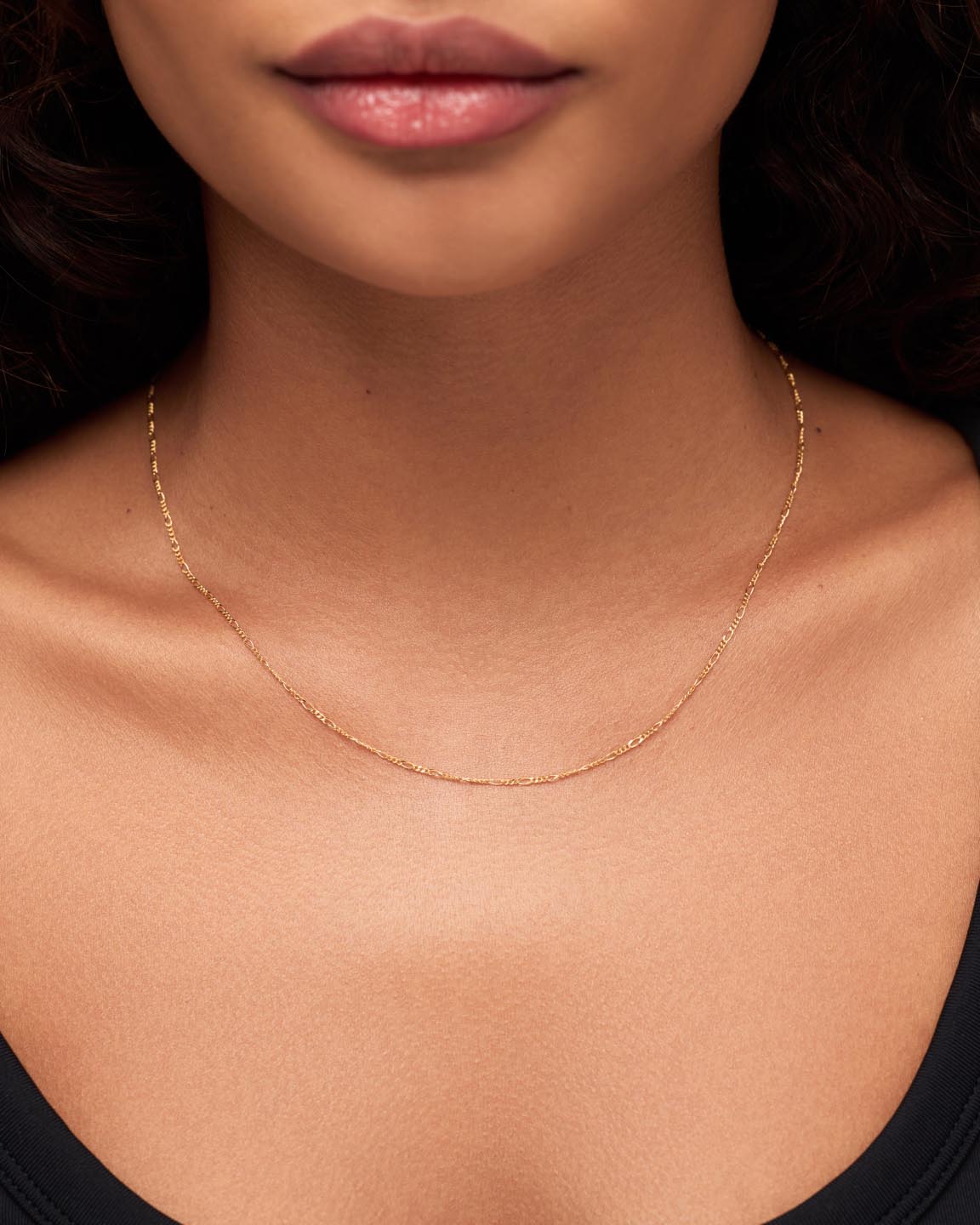 18K gold-plated - Figaro Chain Necklace by MAVERA