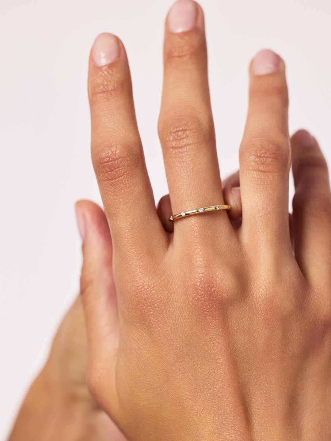 Gold Band Ring - Diamond Station Ring by MAVERA