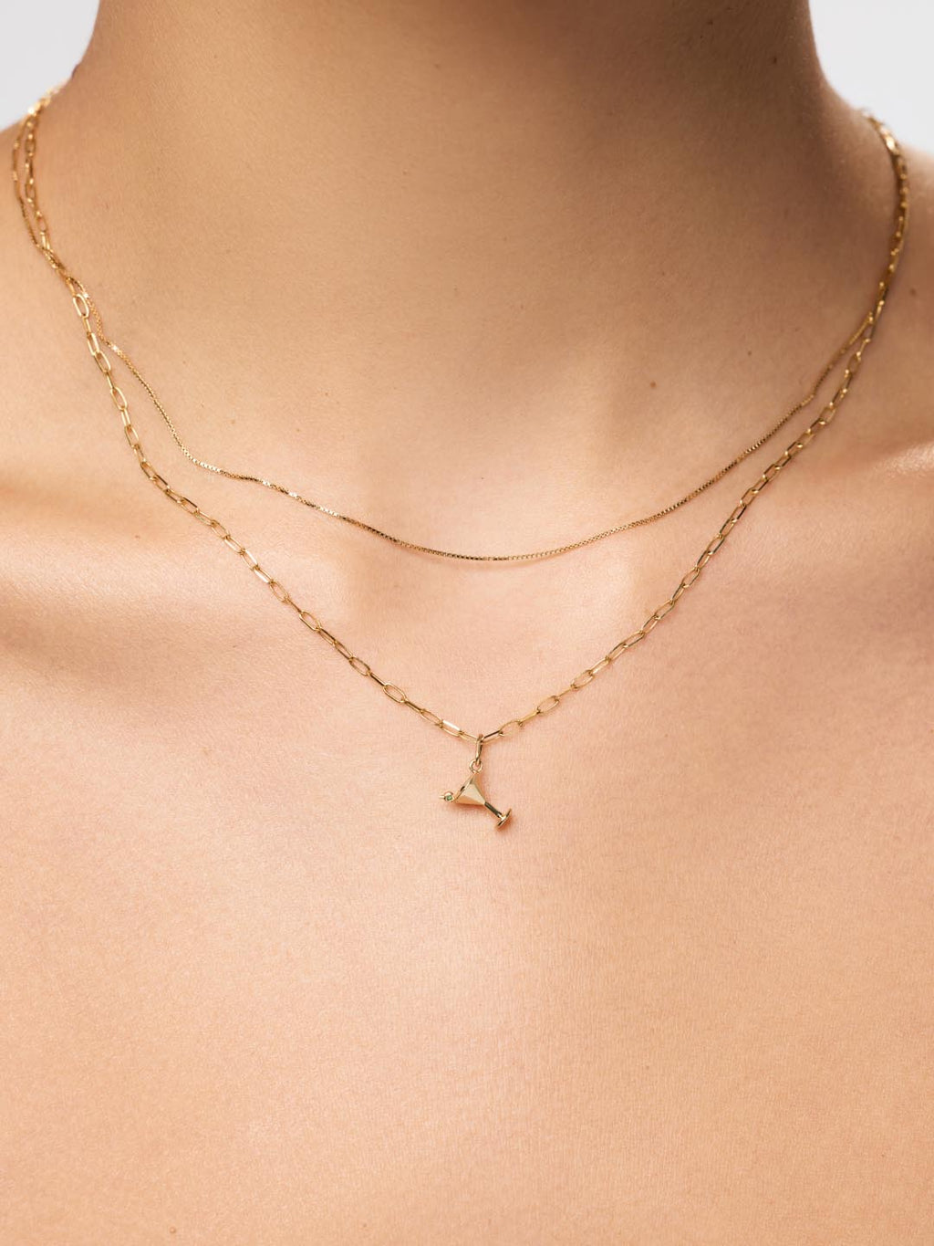 18K gold-plated - Emerald Martini Charm by MAVERA