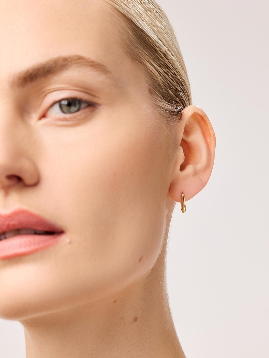 Small Gold Hoop Earrings - Gold Mini Oval Hoops by MAVERA