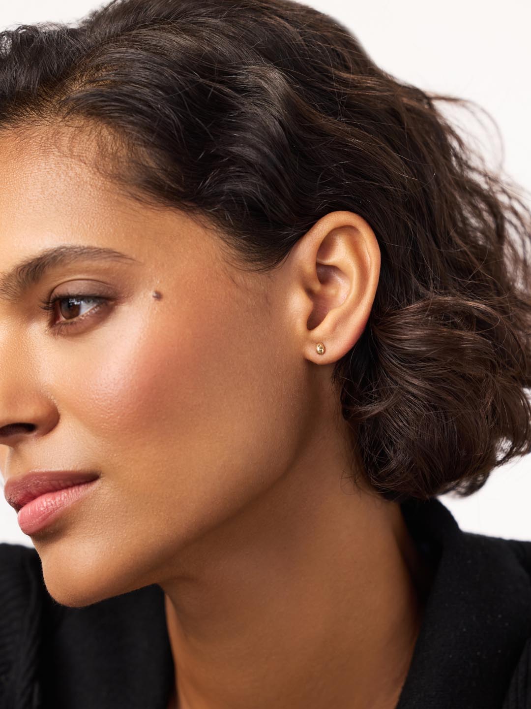 Gold Stud Earrings - Gold Mini Teardrop Studs by MAVERA