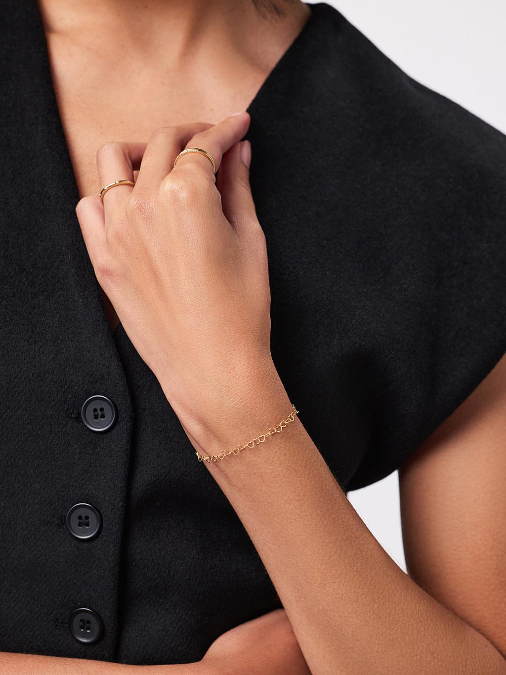 18K gold-plated - Heart Chain Bracelet by MAVERA