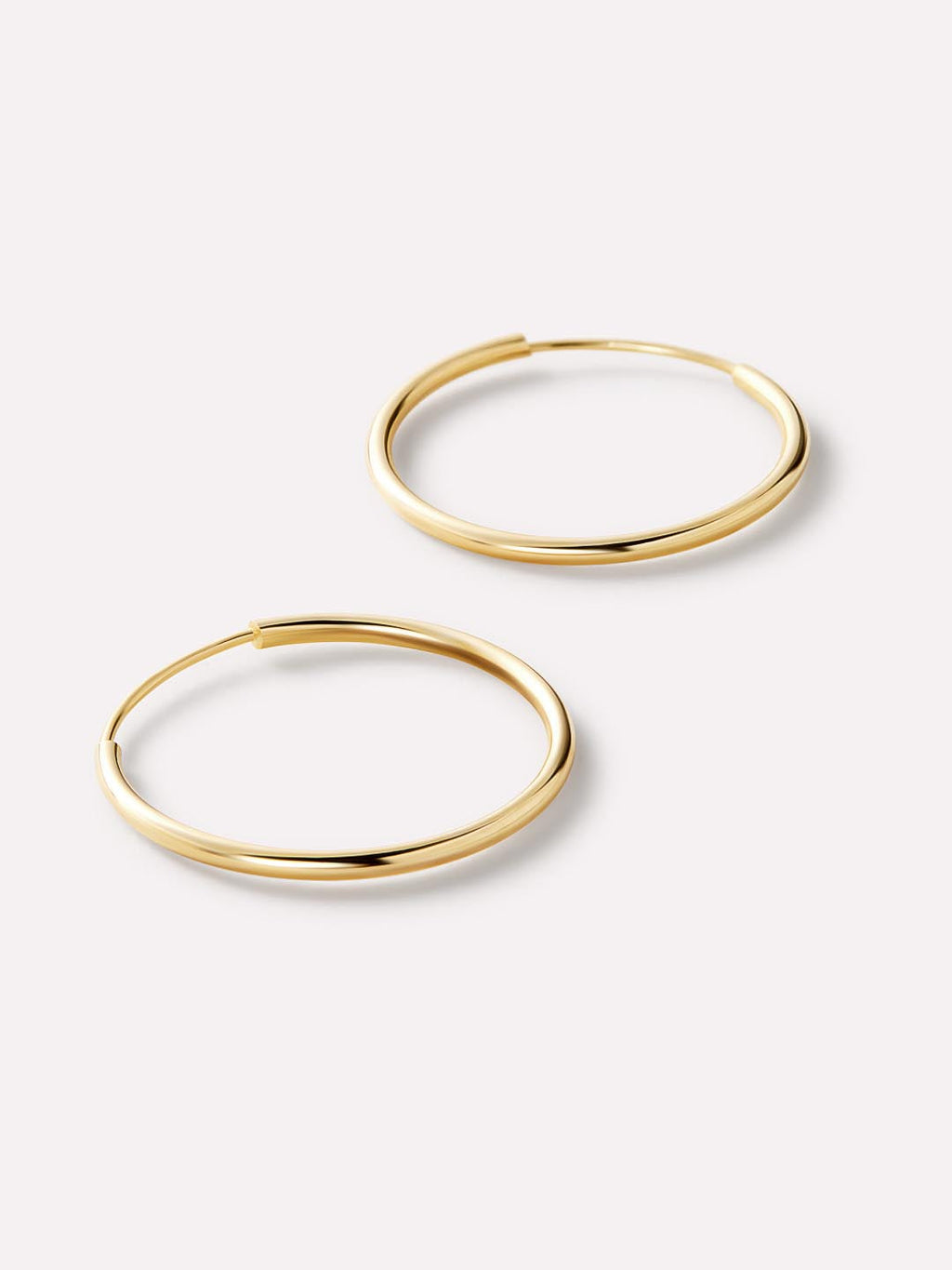 Small Gold Hoop Earrings - Gold Slim Hoops Medium by MAVERA