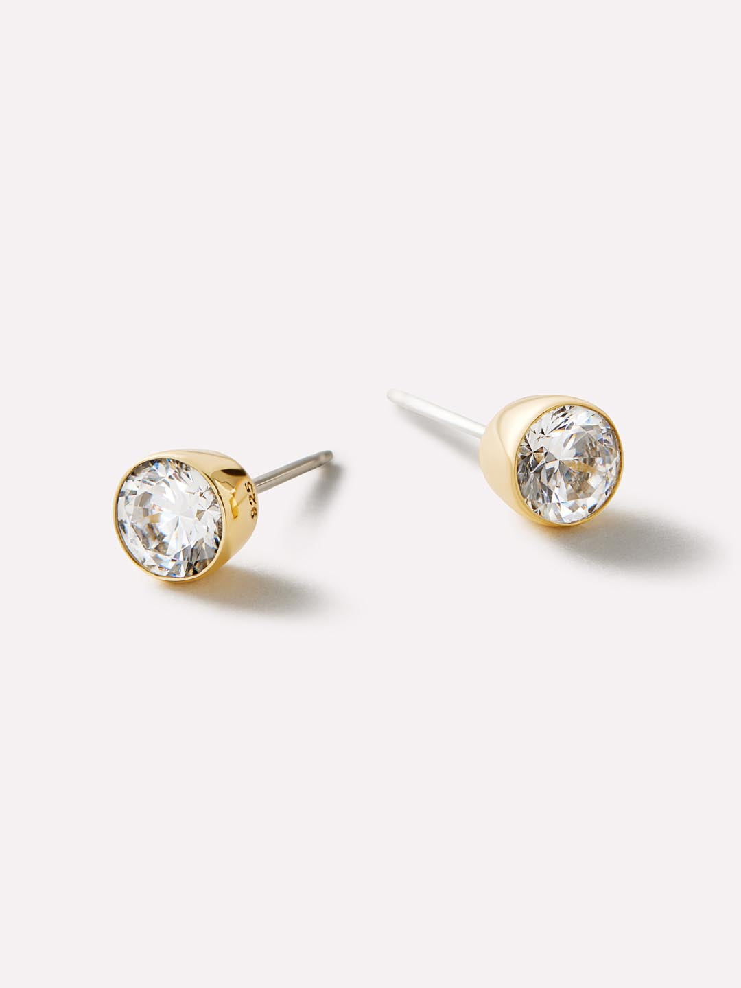 Gold Stud Earrings - Invisible Set Studs Medium by MAVERA