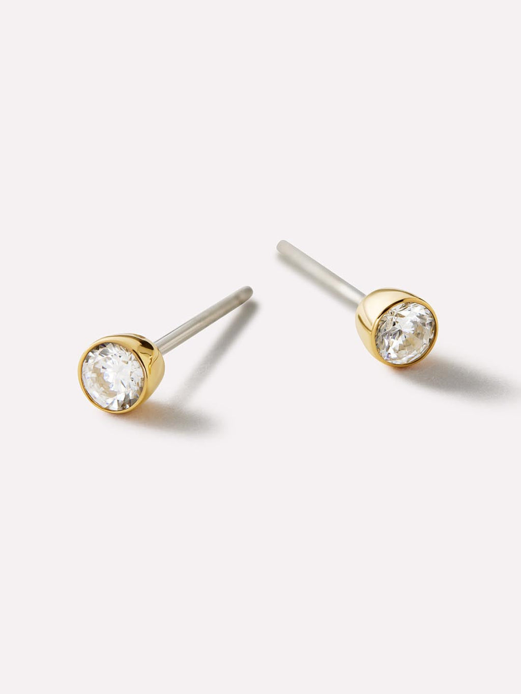 Gold Stud Earrings - Invisible Set Studs Small by MAVERA