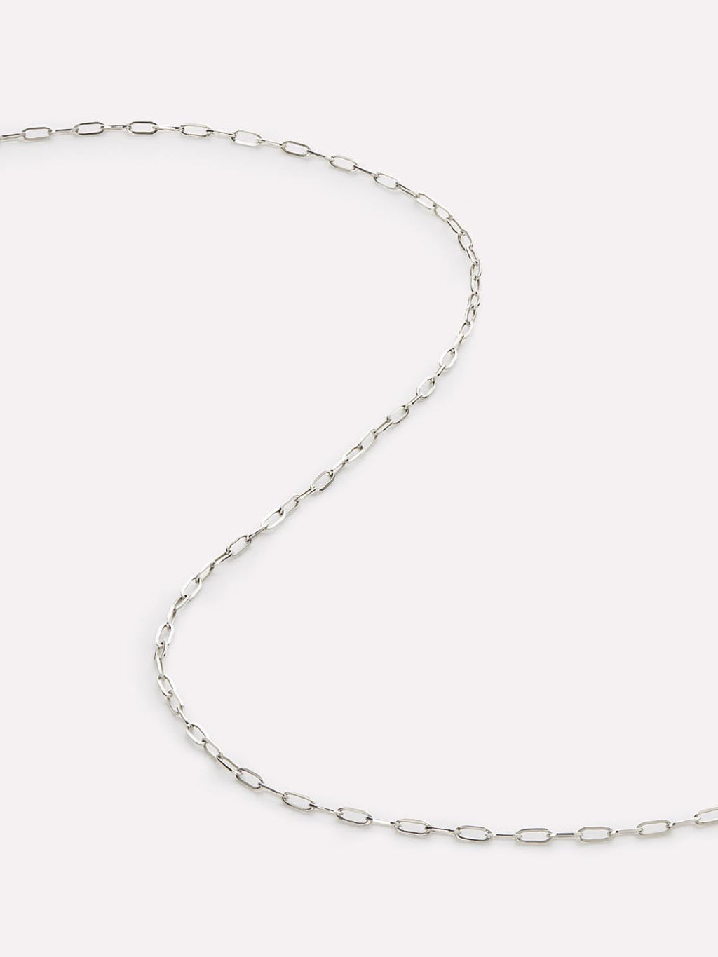 White Gold Chain - White Gold Paperclip Necklace by MAVERA