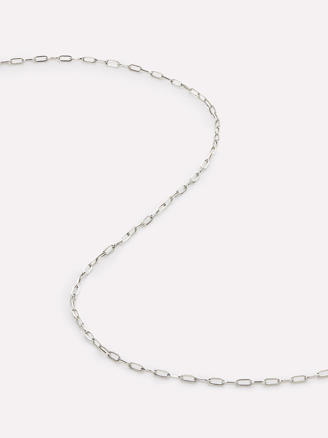 White Gold Chain - White Gold Paperclip Necklace by MAVERA