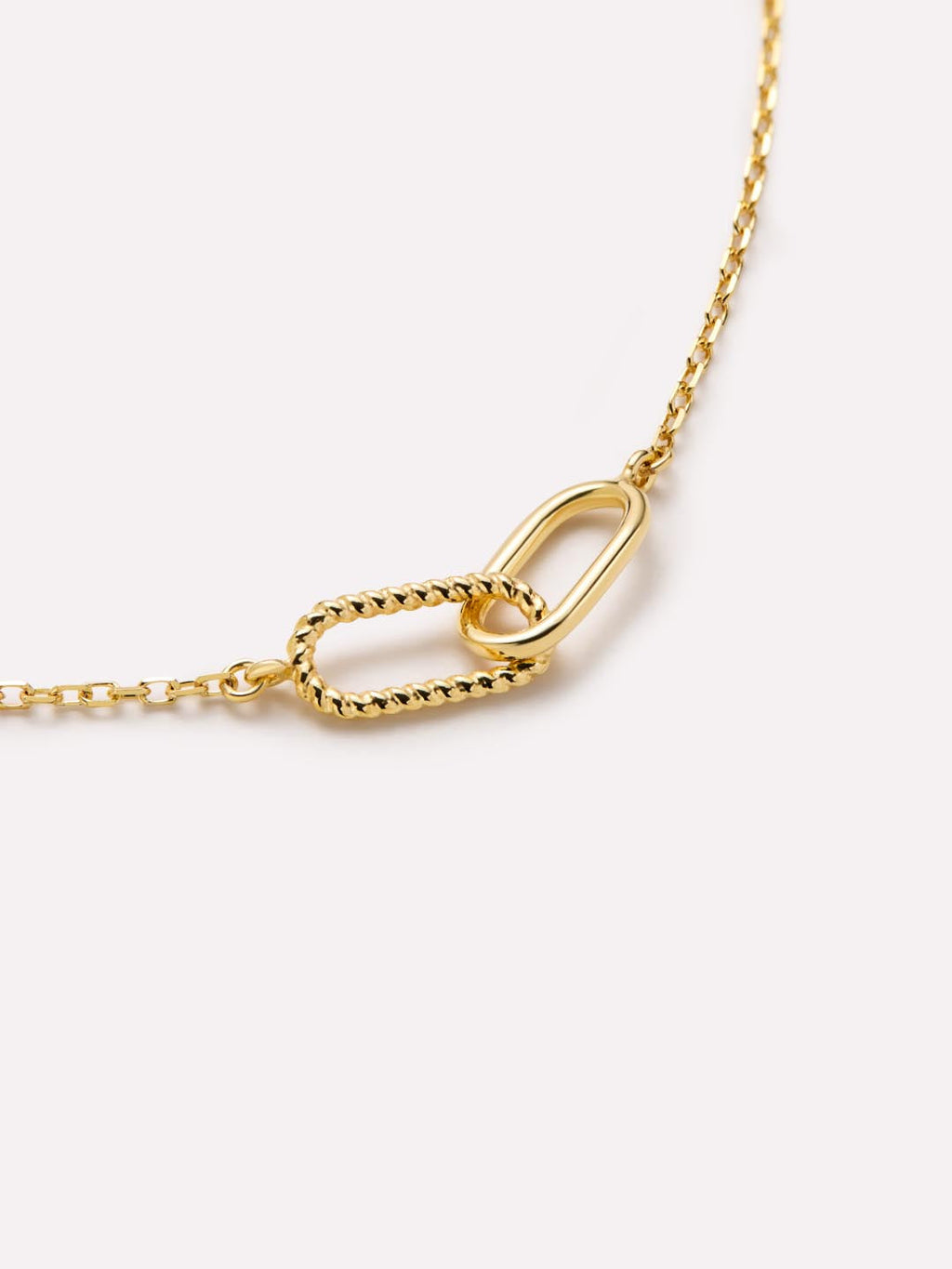 Gold Pendant - Gold Twisted Link Necklace by MAVERA