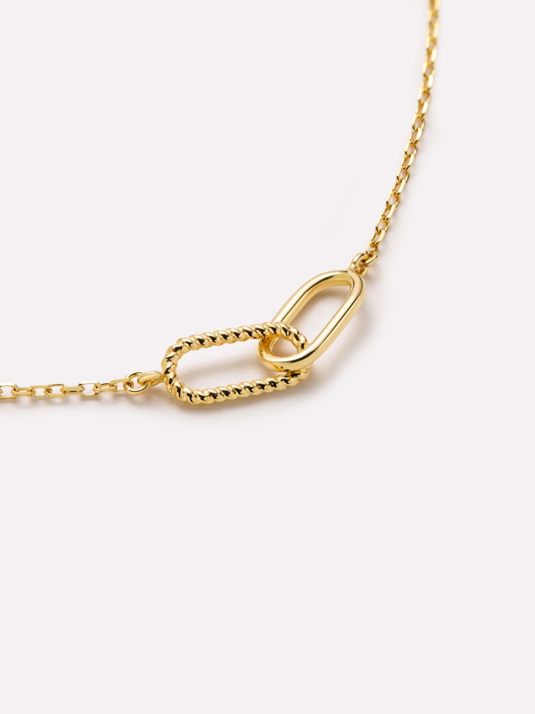 Gold Pendant - Gold Twisted Link Necklace by MAVERA