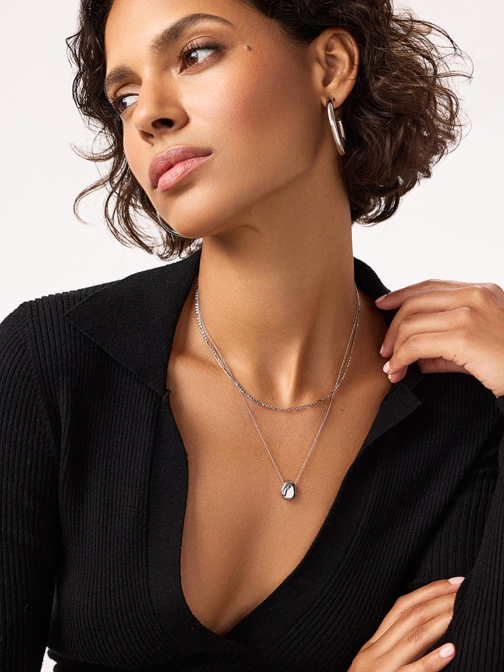 Silver Pendant Necklace - Pebble Mini Silver by MAVERA