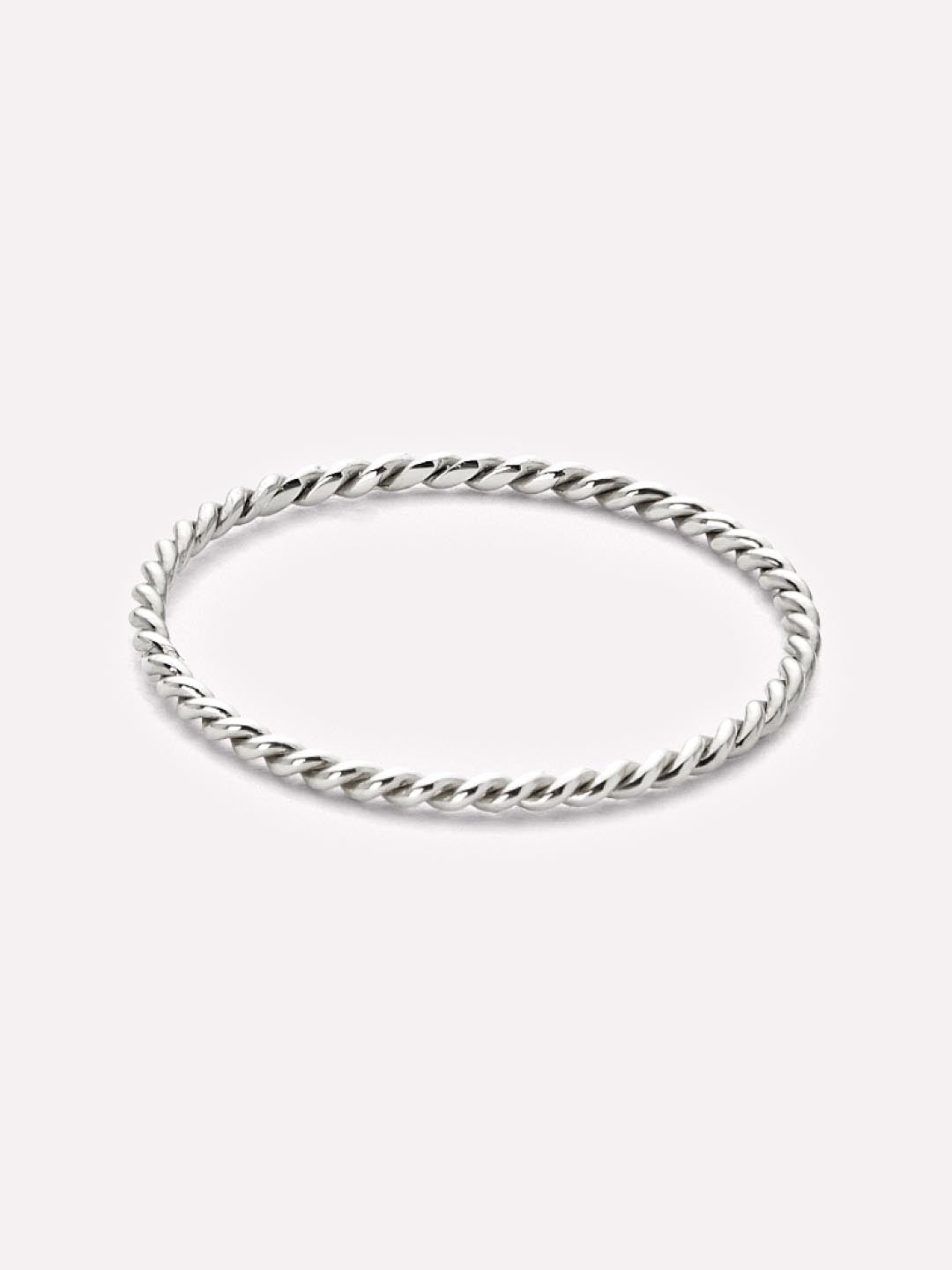 White Gold Ring - White Gold Twist Ring by MAVERA