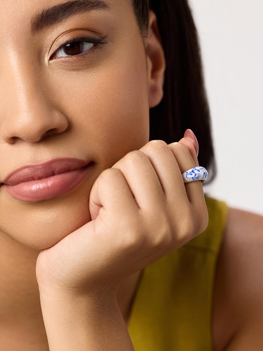 Enamel Ring - Wrenley Marble Blue by MAVERA