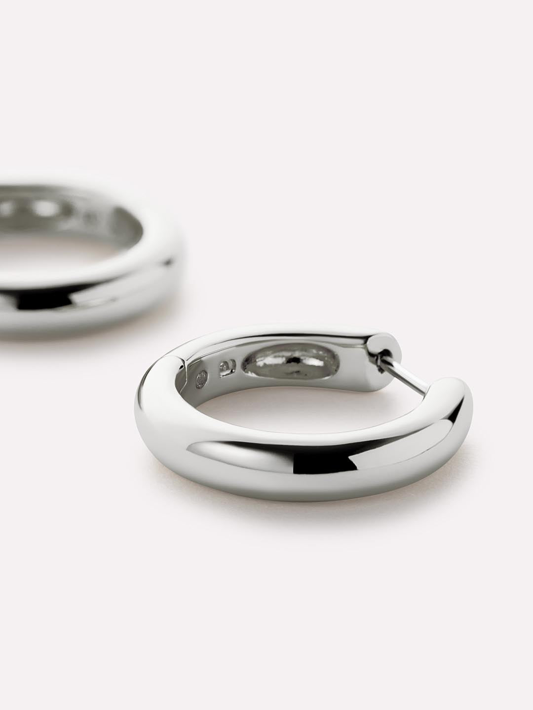 Silver Hoop Earrings - Giulia Medium Silver by MAVERA