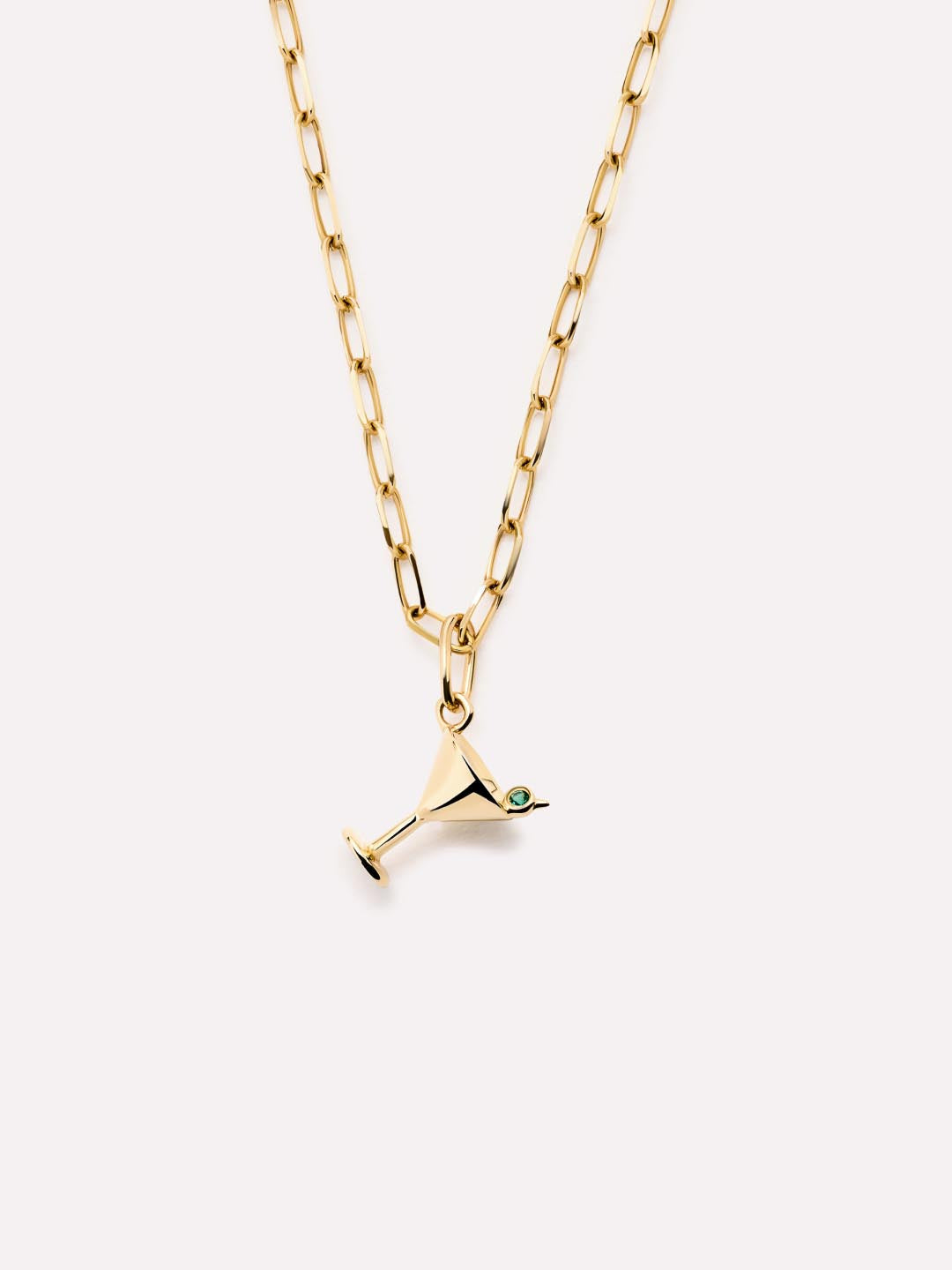 18K gold-plated - Emerald Martini Charm by MAVERA