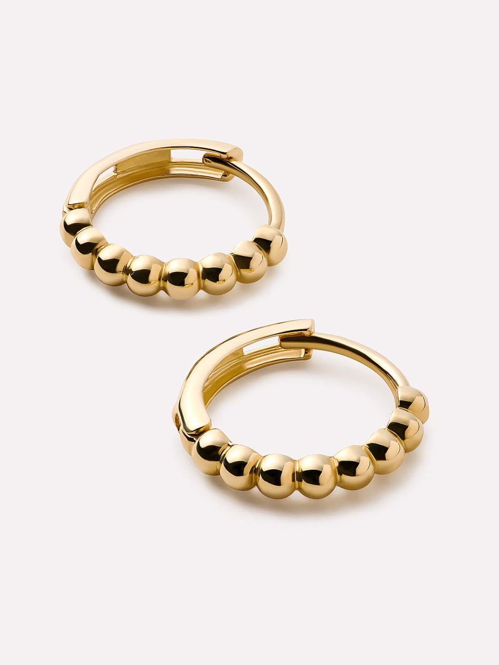 18K gold-plated - Gold Bead Hoops Small by MAVERA
