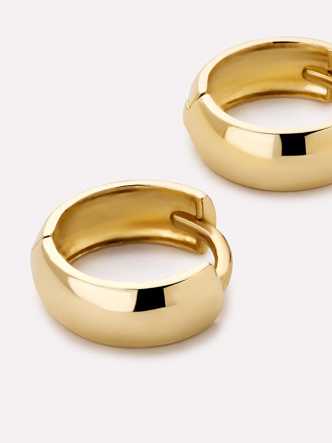 18K gold-plated - Gold Bold Huggie Hoops by MAVERA