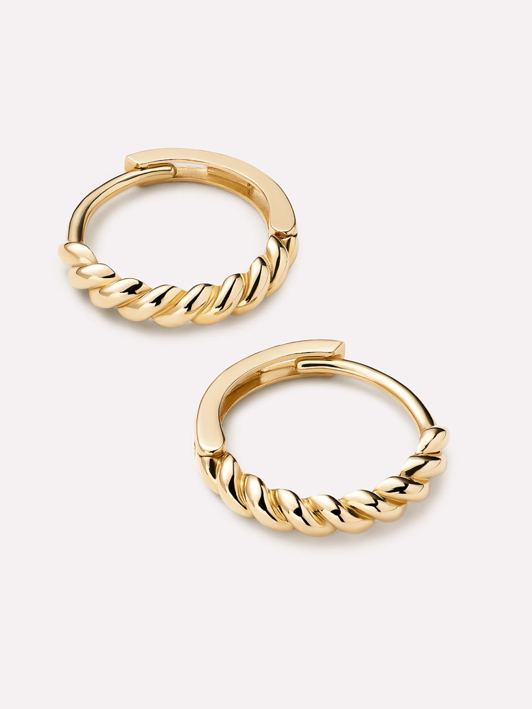 18K gold-plated - Gold Twist Hoops Small by MAVERA