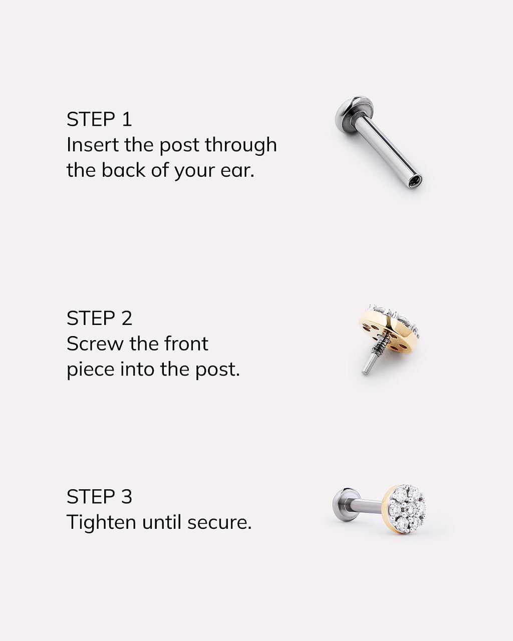 18K gold-plated - Heart Flatback Single Stud by MAVERA