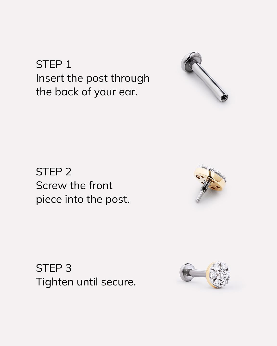 18K gold-plated - Heart Flatback Single Stud by MAVERA