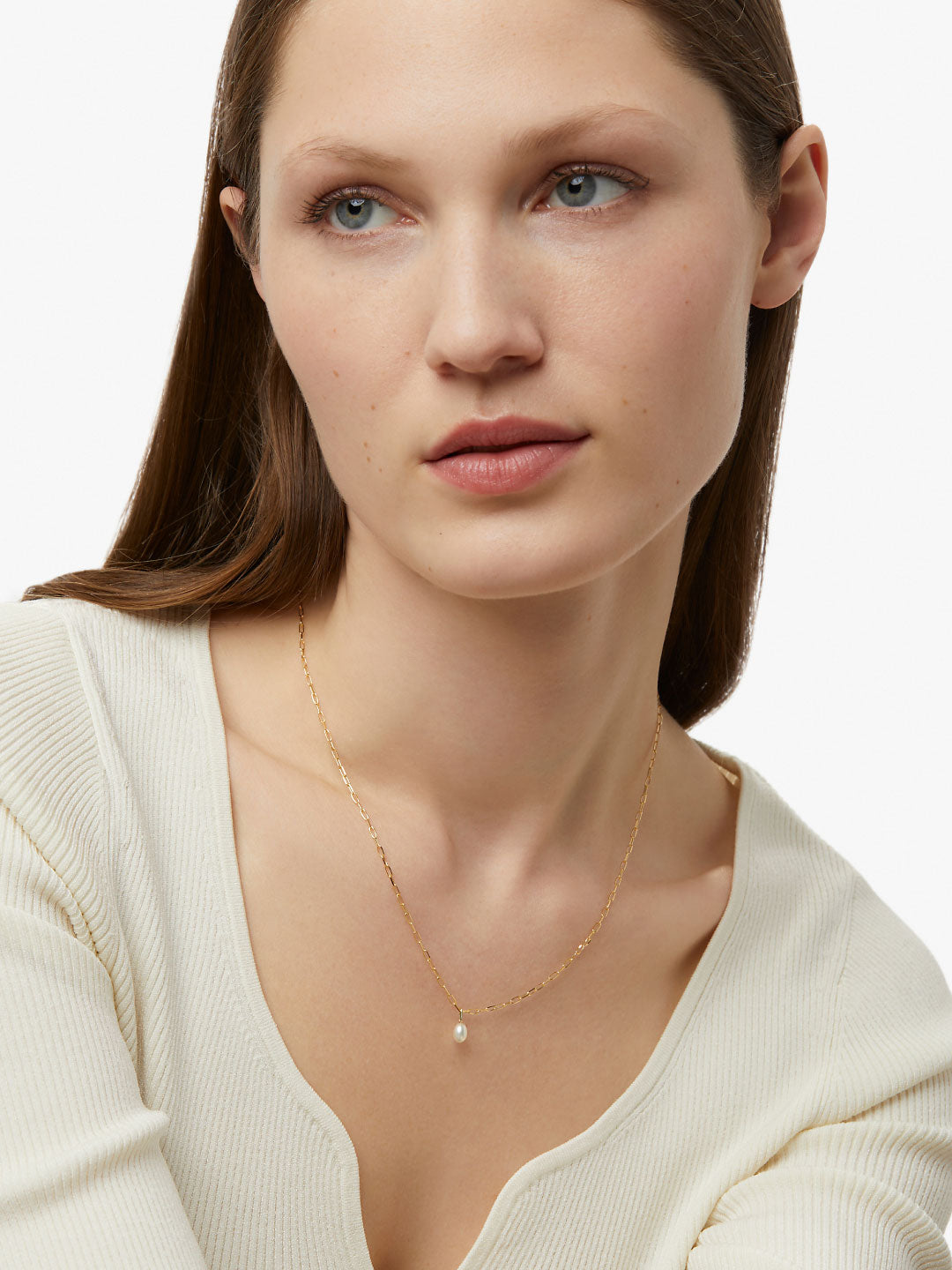 Gold Pendant - Gold Pearl Charm by MAVERA