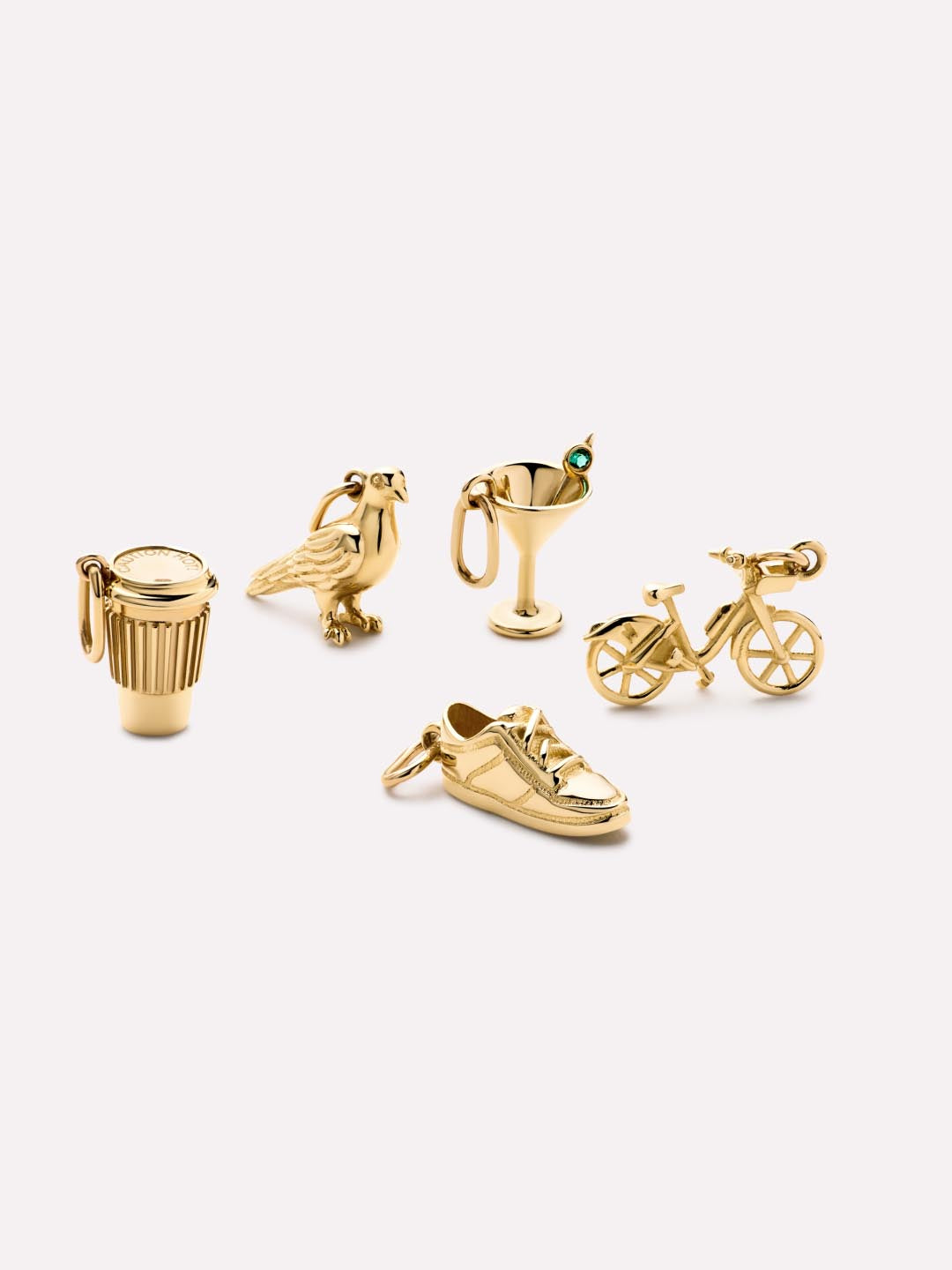 18K gold-plated - Emerald Martini Charm by MAVERA
