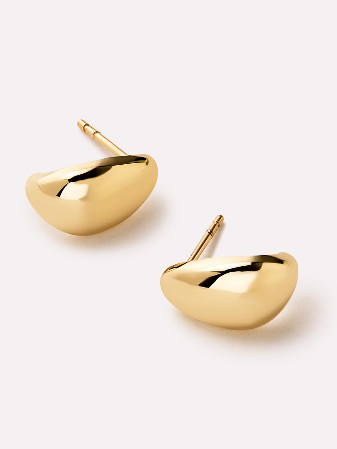 Gold Stud Earrings - Gold Teardrop Huggie Studs by MAVERA