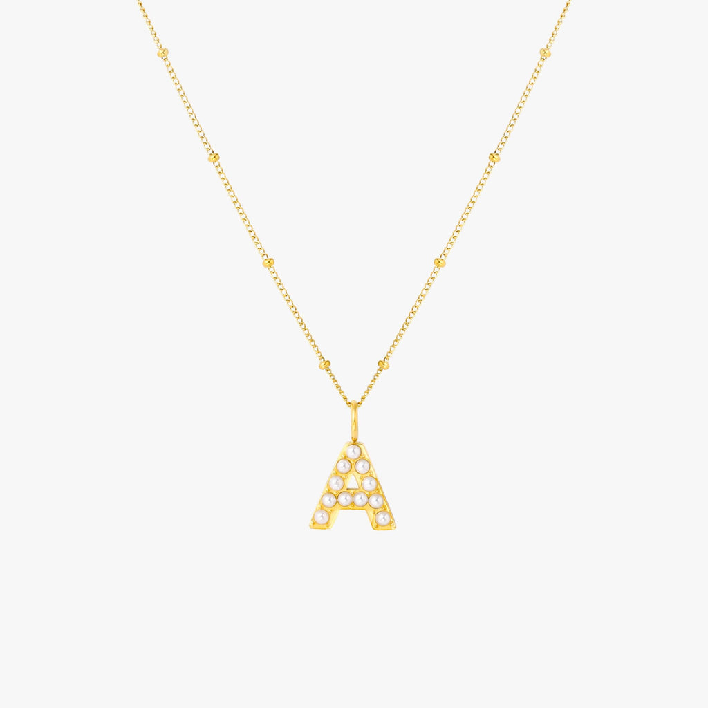 A Pearl Initial Necklace
