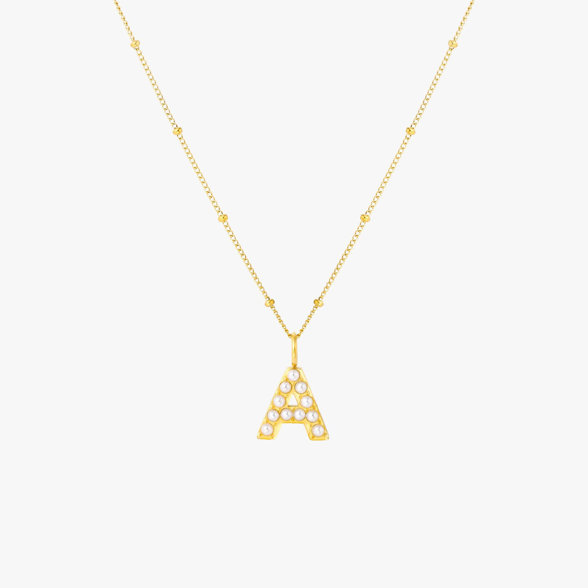 A Pearl Initial Necklace