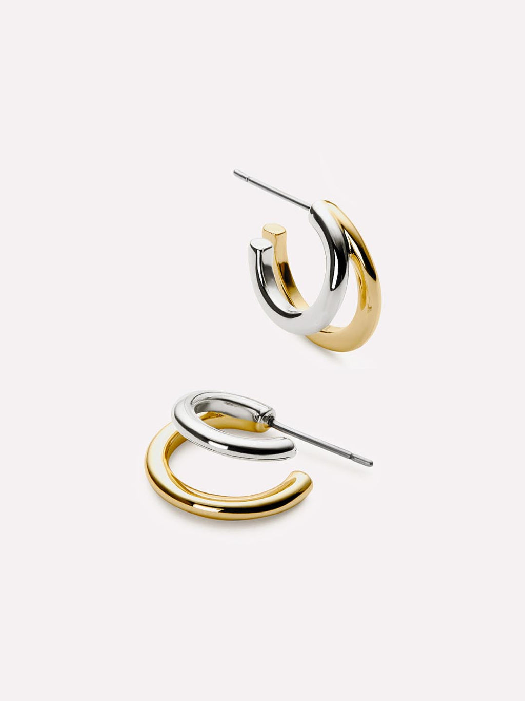 Double Hoop Earrings - Scarlett Two Tone by MAVERA