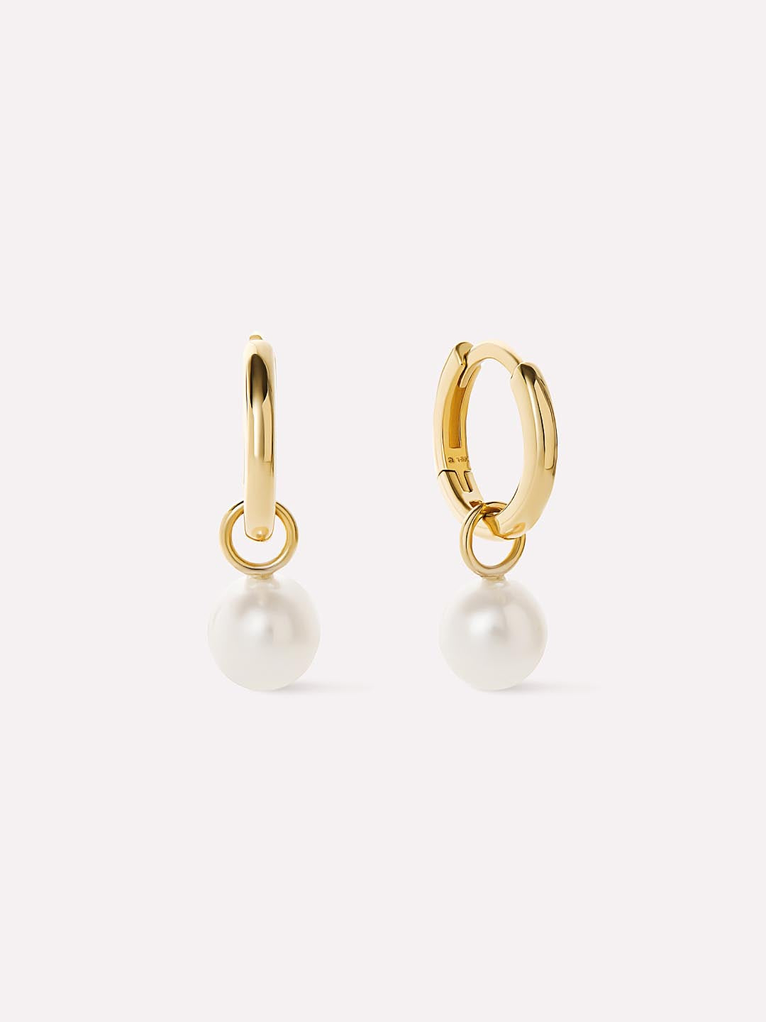 Small Gold Hoop Earrings - Gold Pearl Hoops by MAVERA