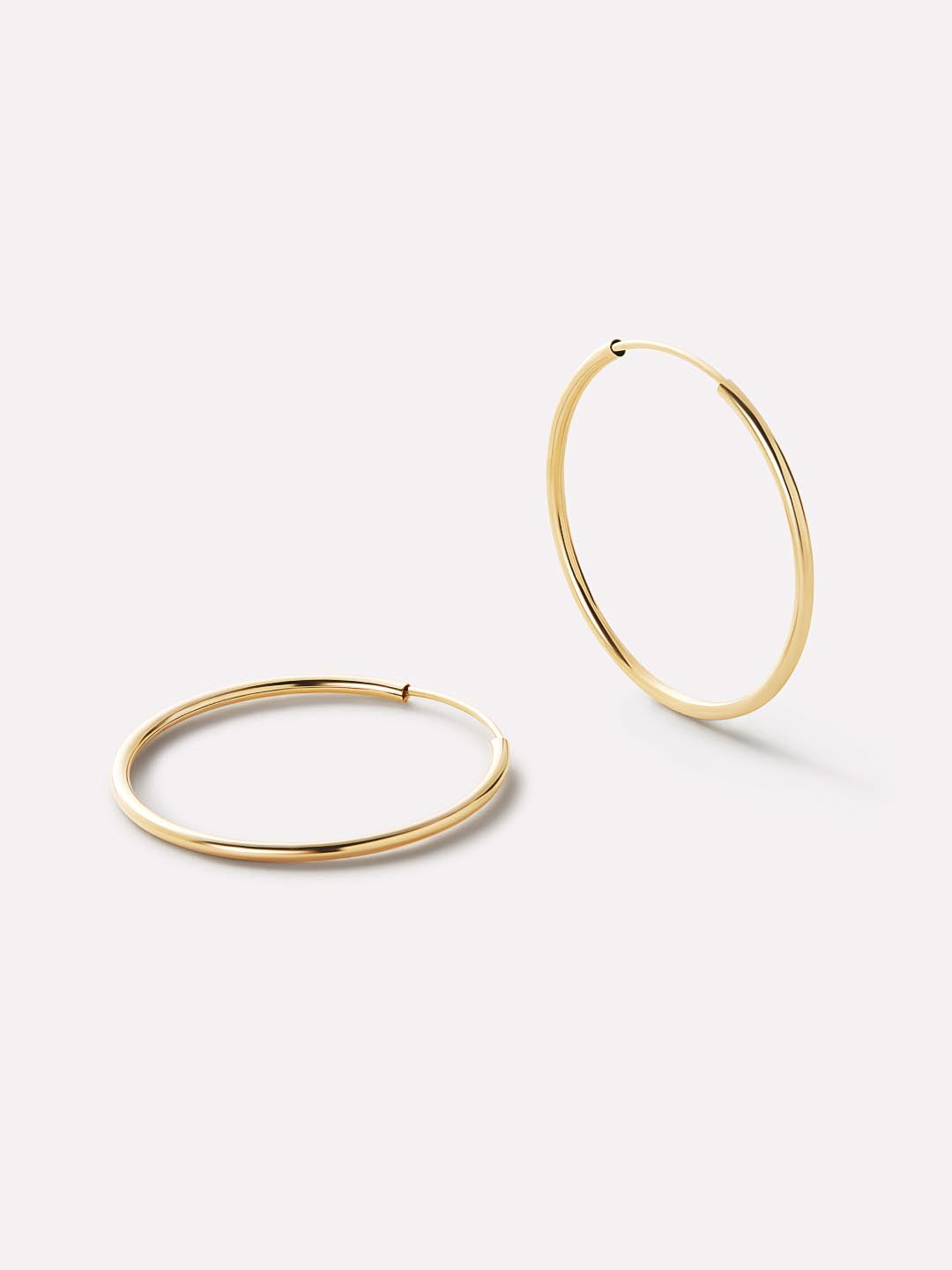 Small Gold Hoop Earrings - Gold Slim Hoops Large by MAVERA