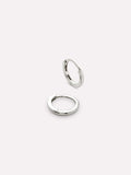 White Gold Hoop Earrings - White Gold Huggie Hoop Earrings by MAVERA