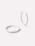 White Gold Hoop Earrings - White Gold Slim Hoops Medium by MAVERA