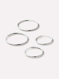 White Gold Hoop Earrings - White Gold Slim Hoops Set by MAVERA