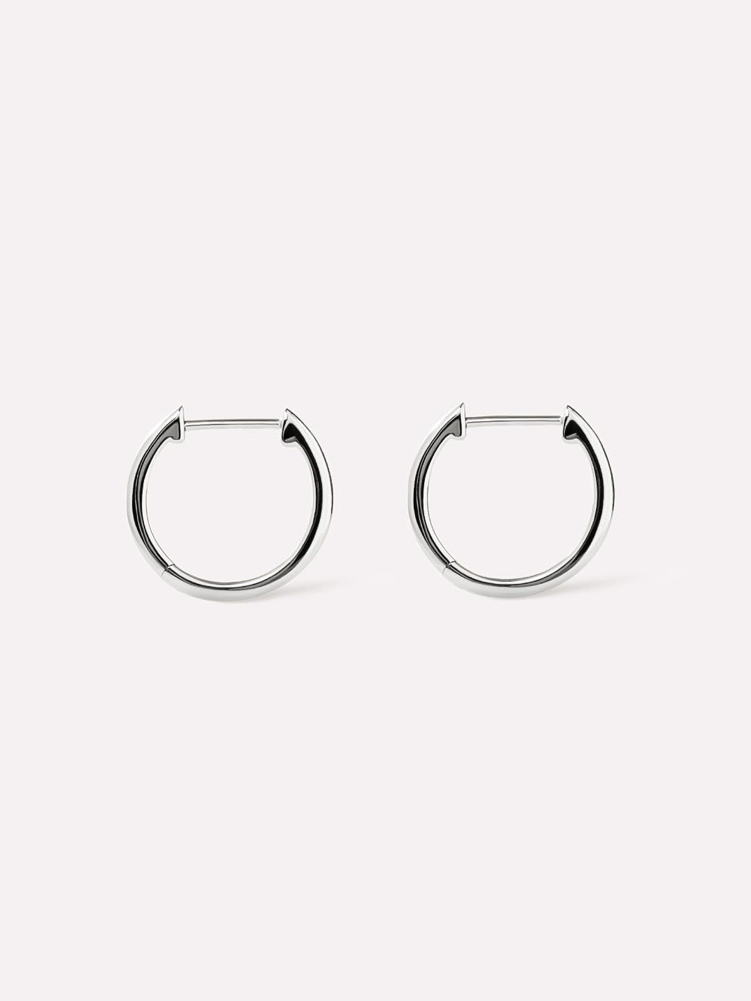 Small Slim Endless Hoops - Lo Small Silver by MAVERA