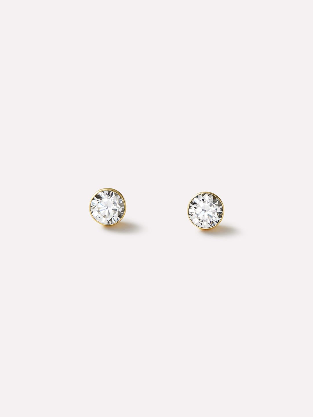 Gold Stud Earrings - Invisible Set Studs Medium by MAVERA