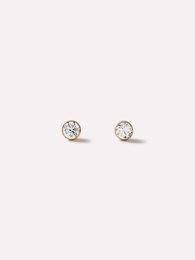Gold Stud Earrings - Invisible Set Studs Small by MAVERA