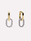 Double Hoop Earrings - Ash Double Two Tone by MAVERA