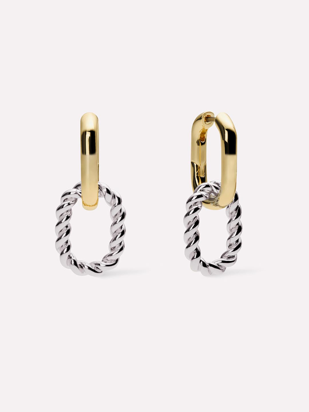 Double Hoop Earrings - Ash Double Two Tone by MAVERA