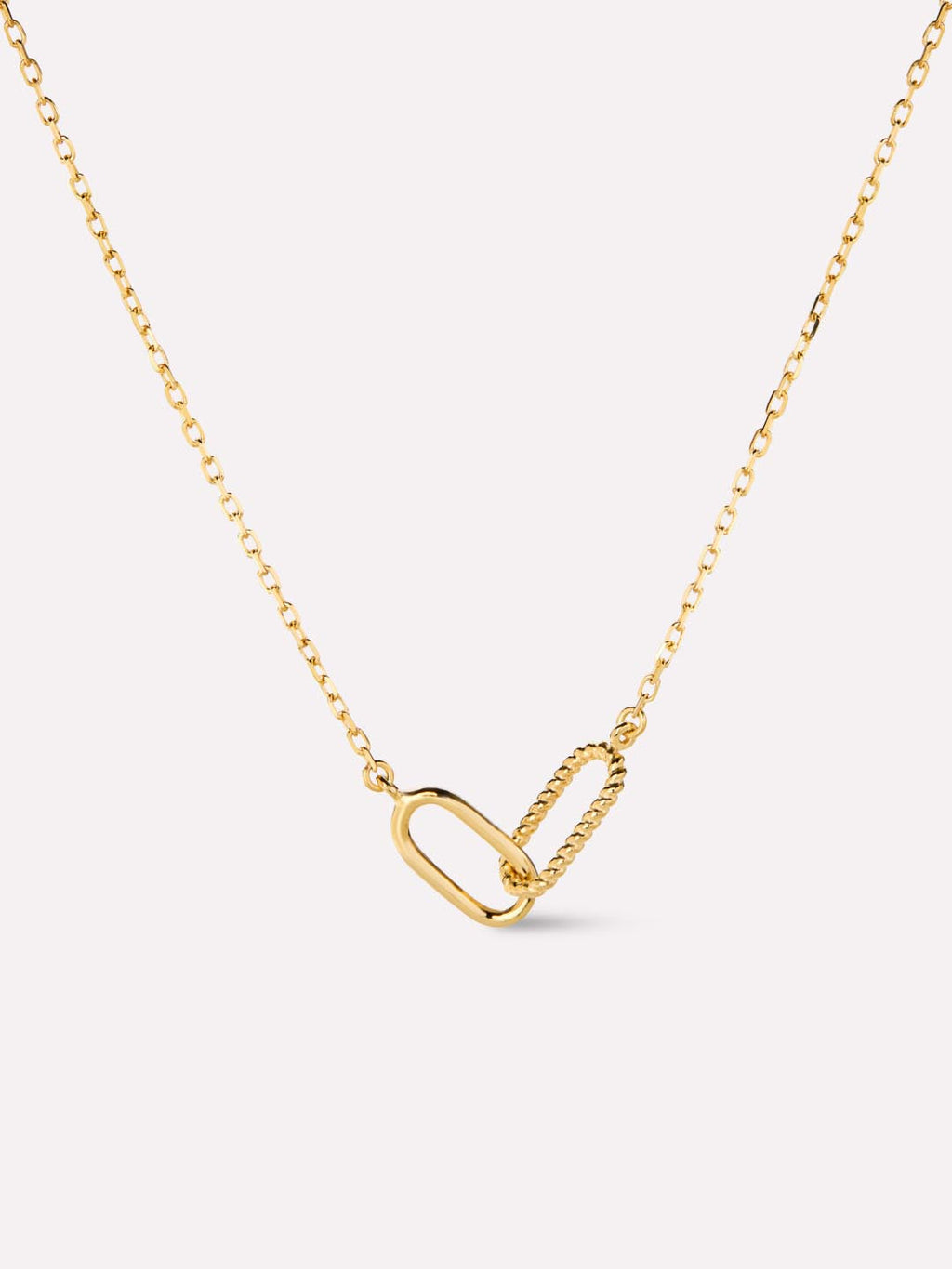 Gold Pendant - Gold Twisted Link Necklace by MAVERA