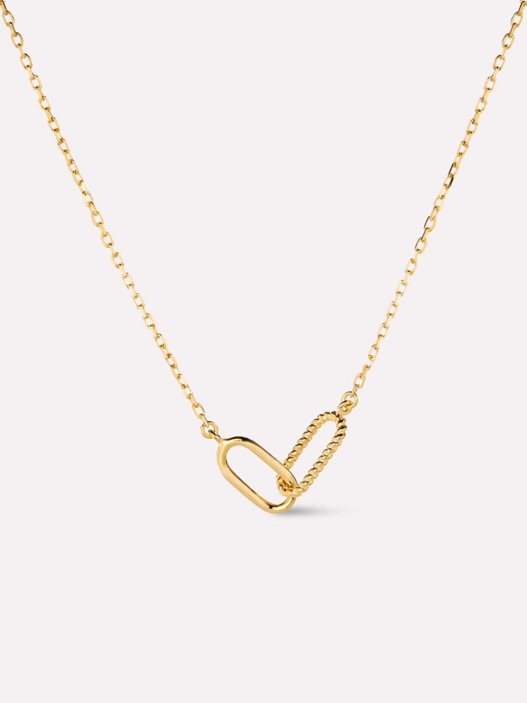 Gold Pendant - Gold Twisted Link Necklace by MAVERA