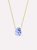 Gold Statement Necklace - Pebble Mini Marble Blue by MAVERA
