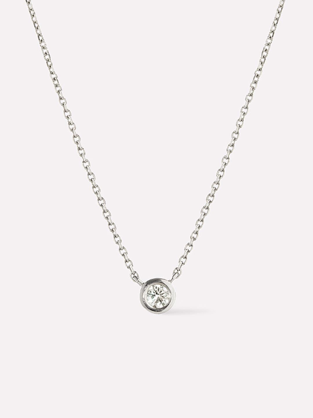 White Gold Necklace - White Gold Diamond Necklace by MAVERA