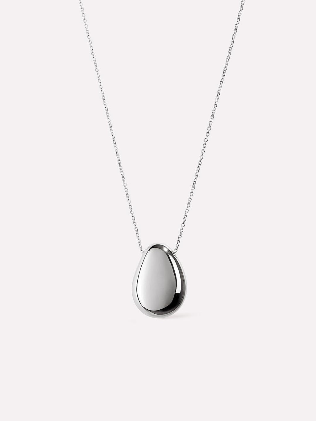 Silver Pendant Necklace - Pebble Silver by MAVERA