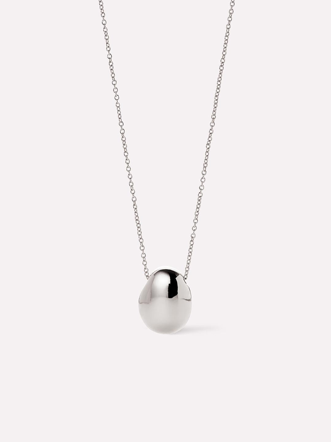 Silver Pendant Necklace - Pebble Mini Silver by MAVERA