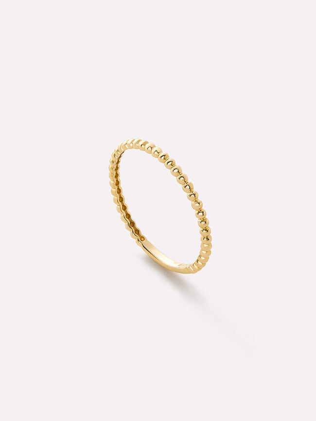 Gold Band Ring - Gold Bead Ring by MAVERA