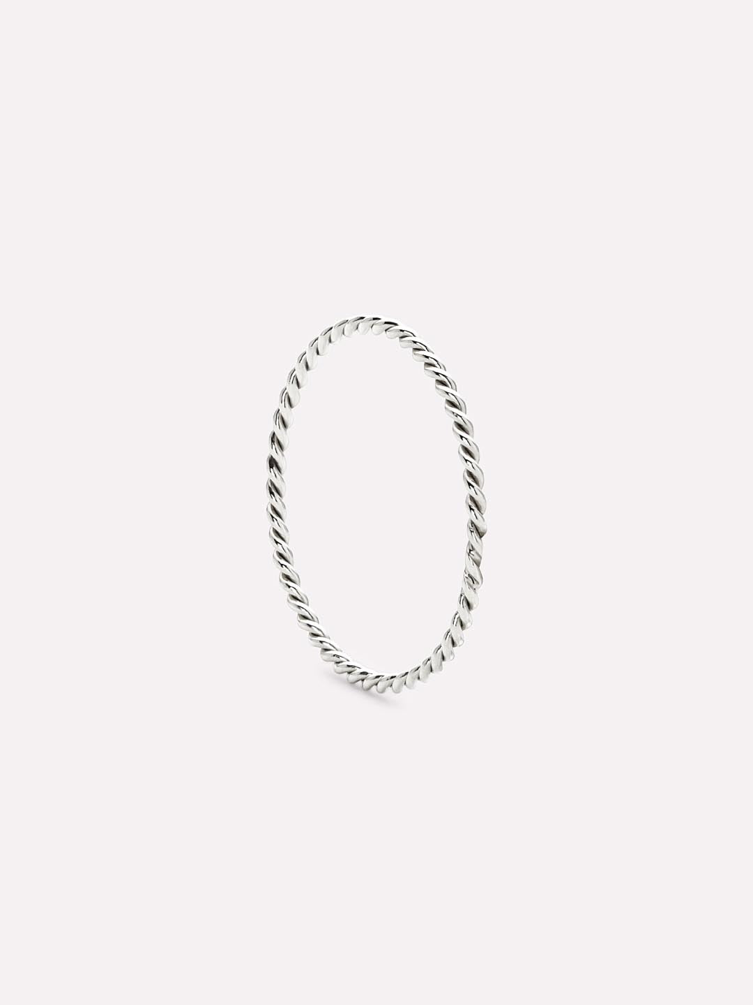 White Gold Ring - White Gold Twist Ring by MAVERA