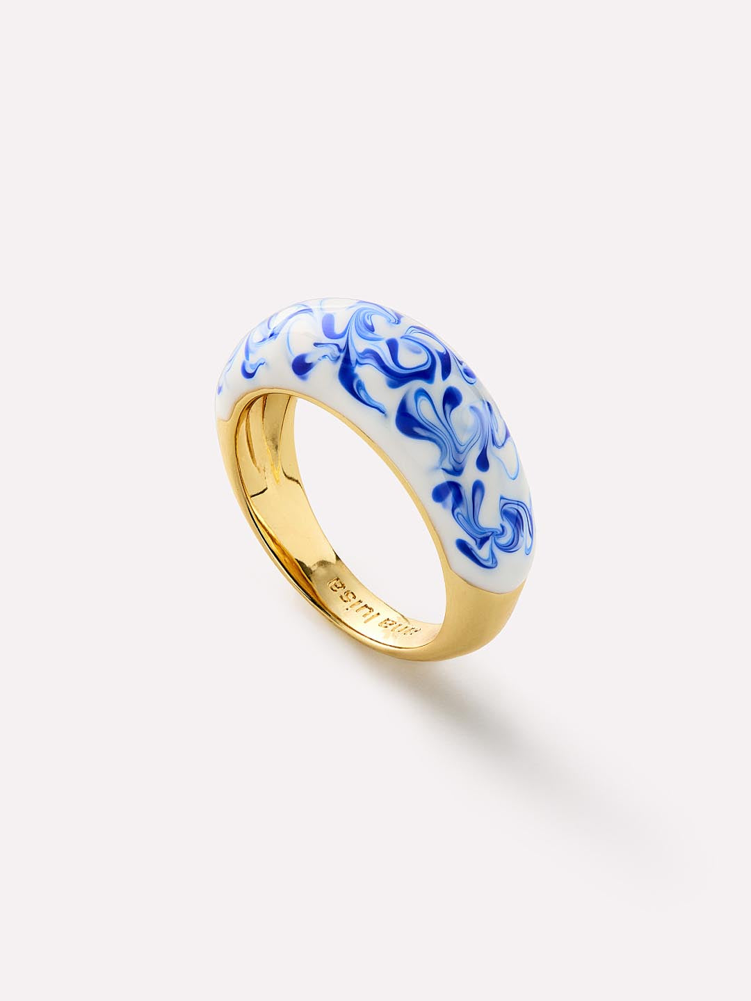Enamel Ring - Wrenley Marble Blue by MAVERA